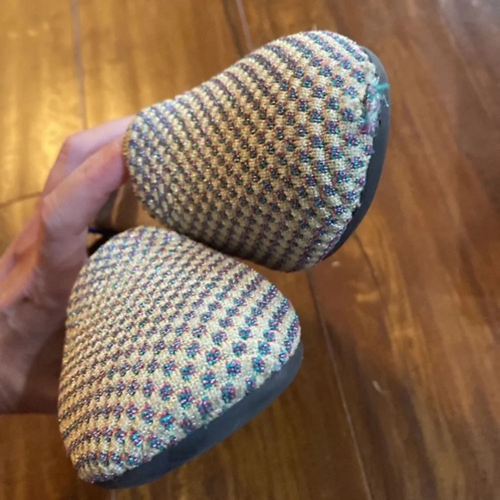 Rothy’s Kids Multi Metallic Flats Loafers Blue Halo Size 13 w/ Box